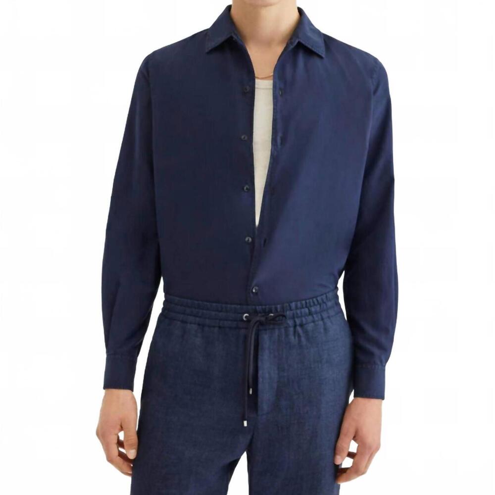 NEW AGNONA garment dyed shirt in navy